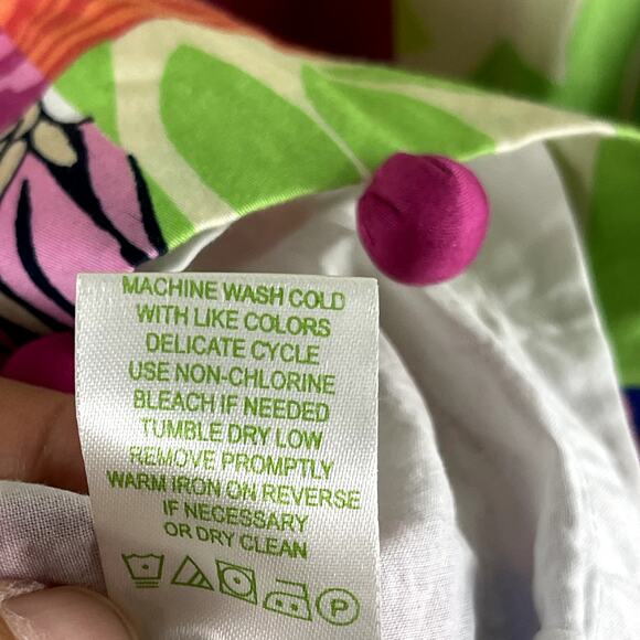 Lilly Pulitzer Brighton Patchwork Print Halter Dress Womens 2 Green Pink Pom - Picture 8 of 13